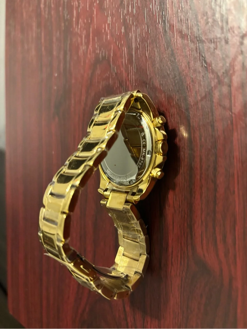 NWOT Michael Kors Gold and White Crystal-Accent Watch, MK6762-Needs Battery